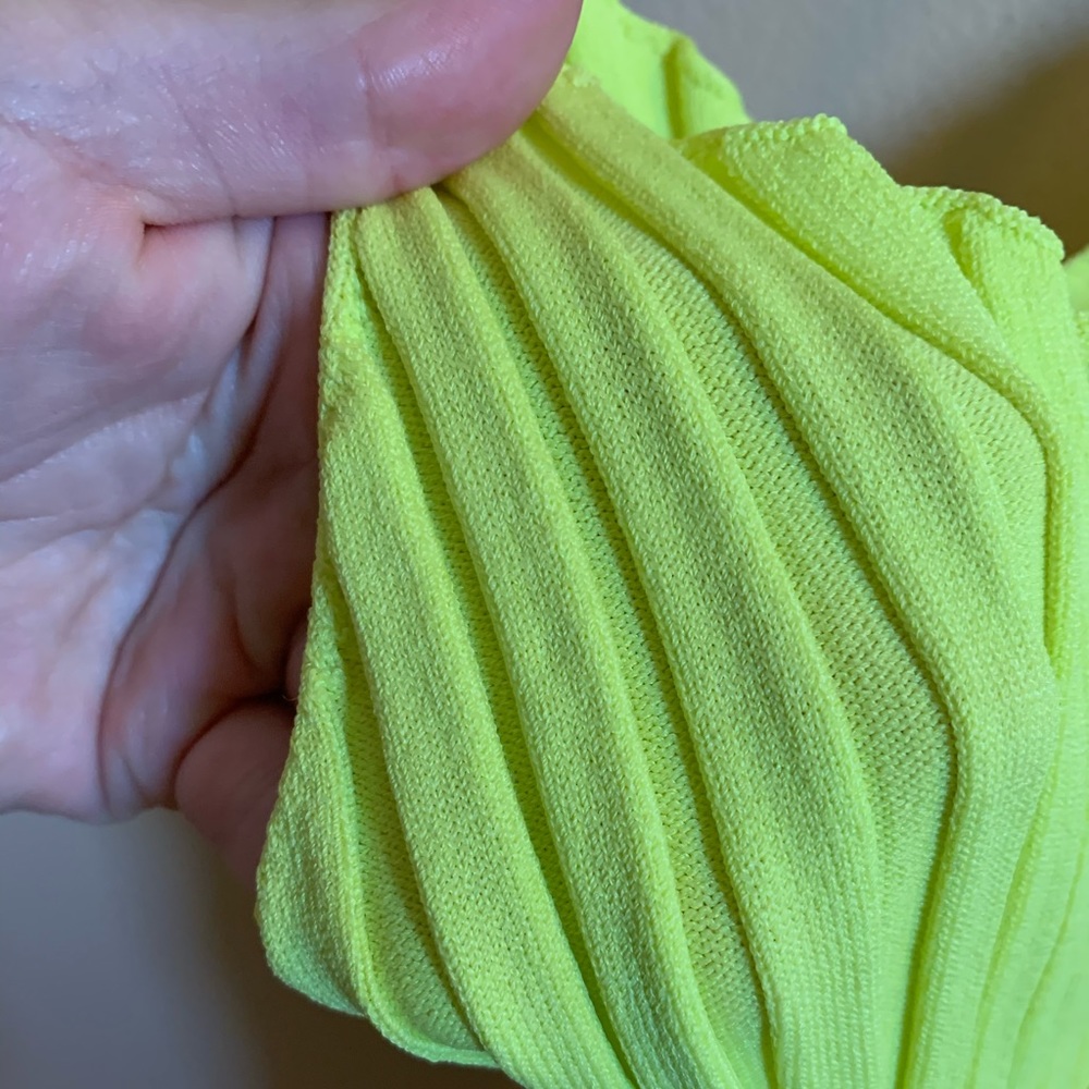 Neon Lime Ribbed tank - Picture 3 of 5